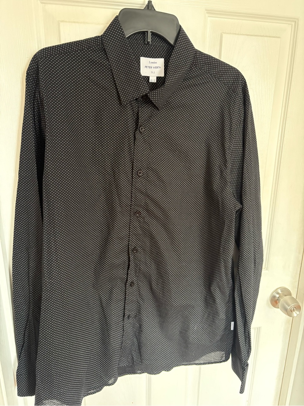 Black Microdot Long-Sleeve Dress Shirt